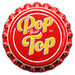 Blank example of Sunshine Corner's, customizable bottle cap sign that says, "Pop Your Top - Est".