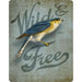 Blank example of Sunshine Corner's, customizable bird wall decor that says, "Wild and Free Est.".