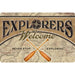 Sunshine Corner's customizable, kayaking sign and adventure decor that says, "Explorers Welcome - Never Stop Exploring".