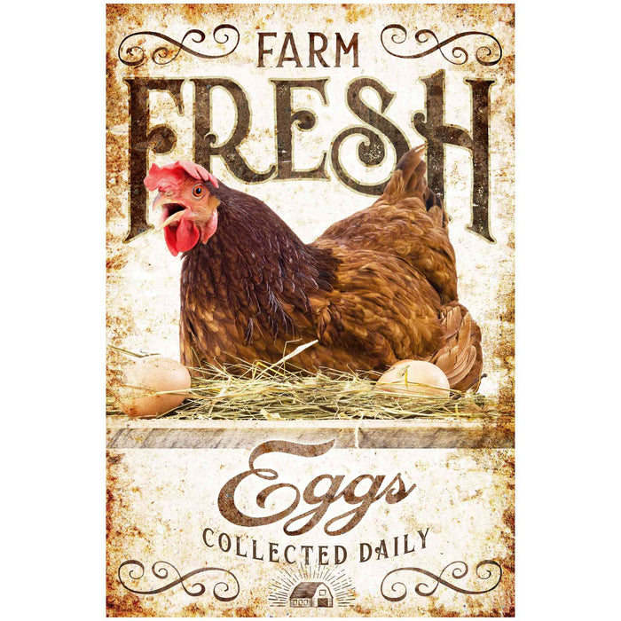 Farmhouse Kitchen Wall Decor - Farm Fresh (Eggs) - Canvas Sign
