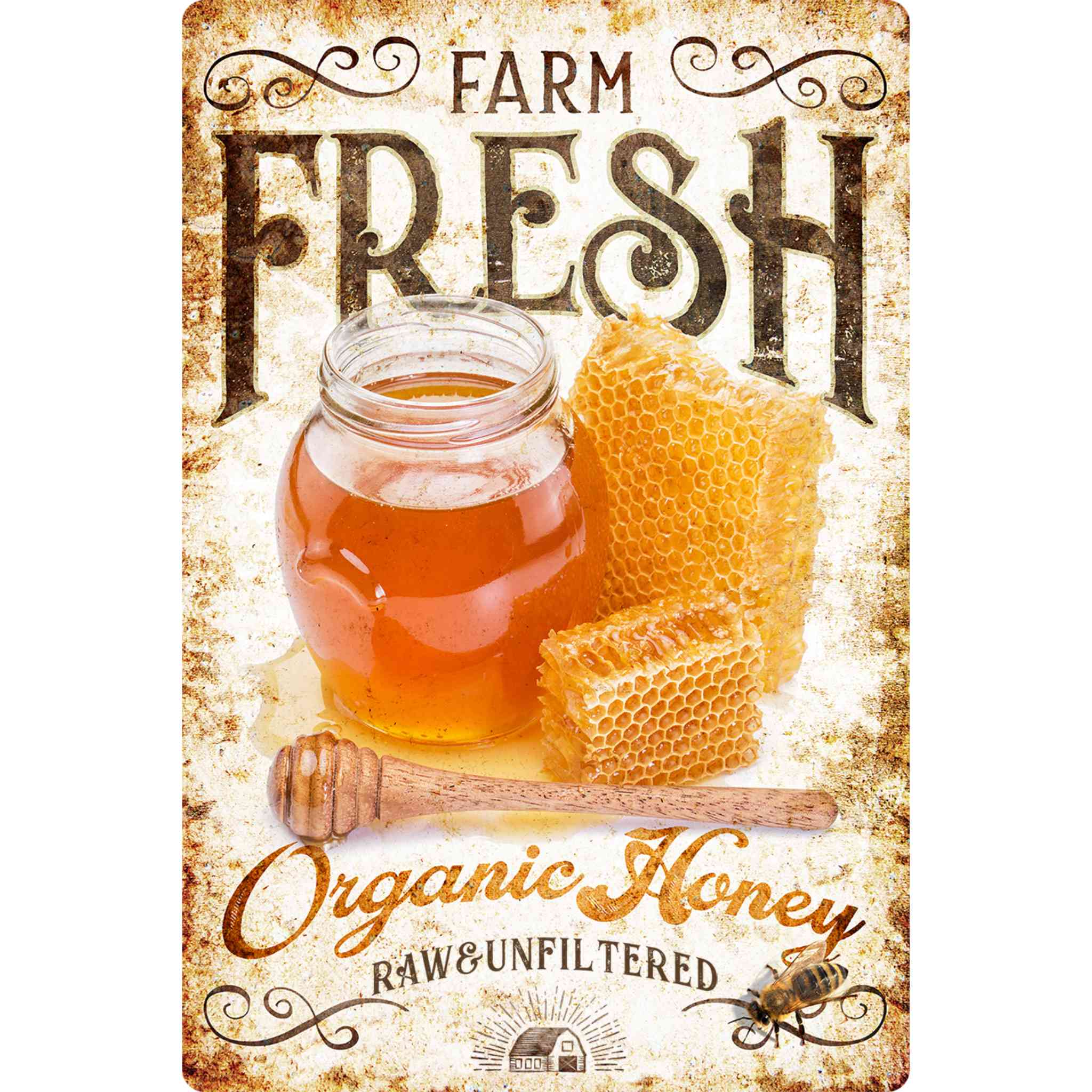 Sunshine Corner's customizable, farm fresh honey sign that says, 