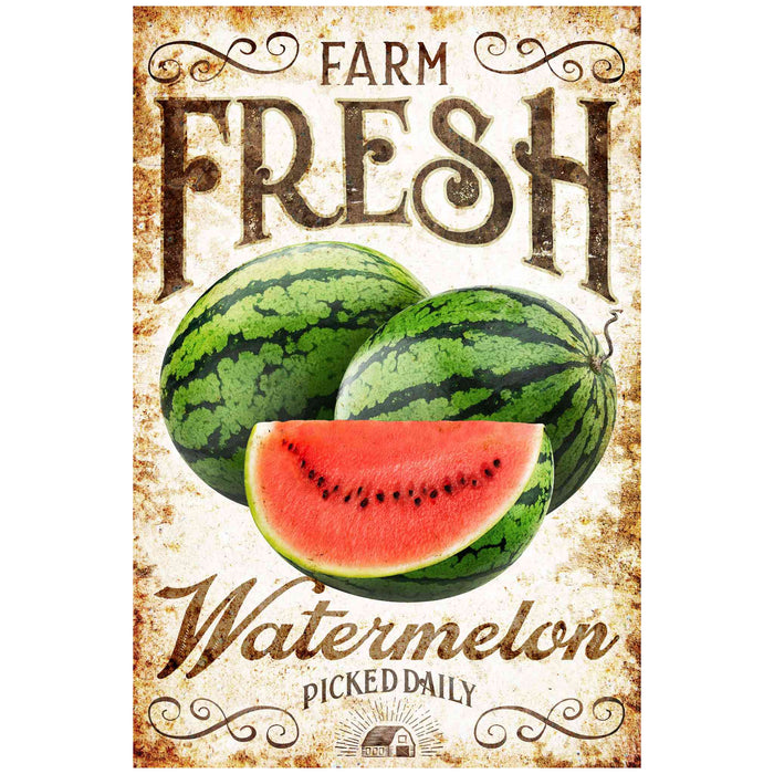 Farmhouse Kitchen Wall Decor - Farm Fresh (Melon) - Canvas Sign