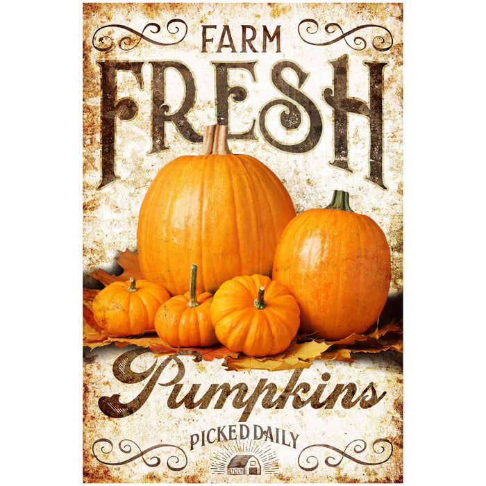 Farmhouse Kitchen Wall Decor - Farm Fresh (Pumpkin) - Canvas Sign