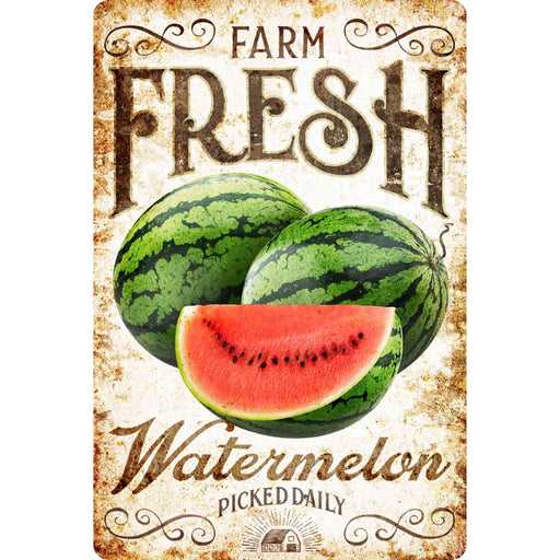 Sunshine Corner's customizable, farm fresh watermelon sign that says, "Farm fresh watermelon picked daily".
