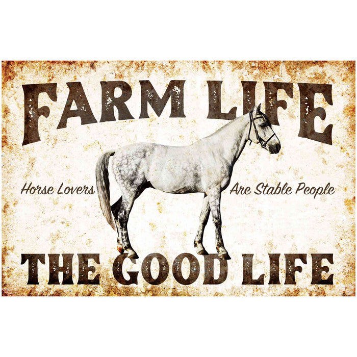 Farmhouse Wall Decor - Farm Life (Horse) - Canvas Sign