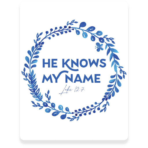 Sunshine Corner's customizable, Christian sign and baby shower gift that says, "He Knows my name - Luke 12:7".