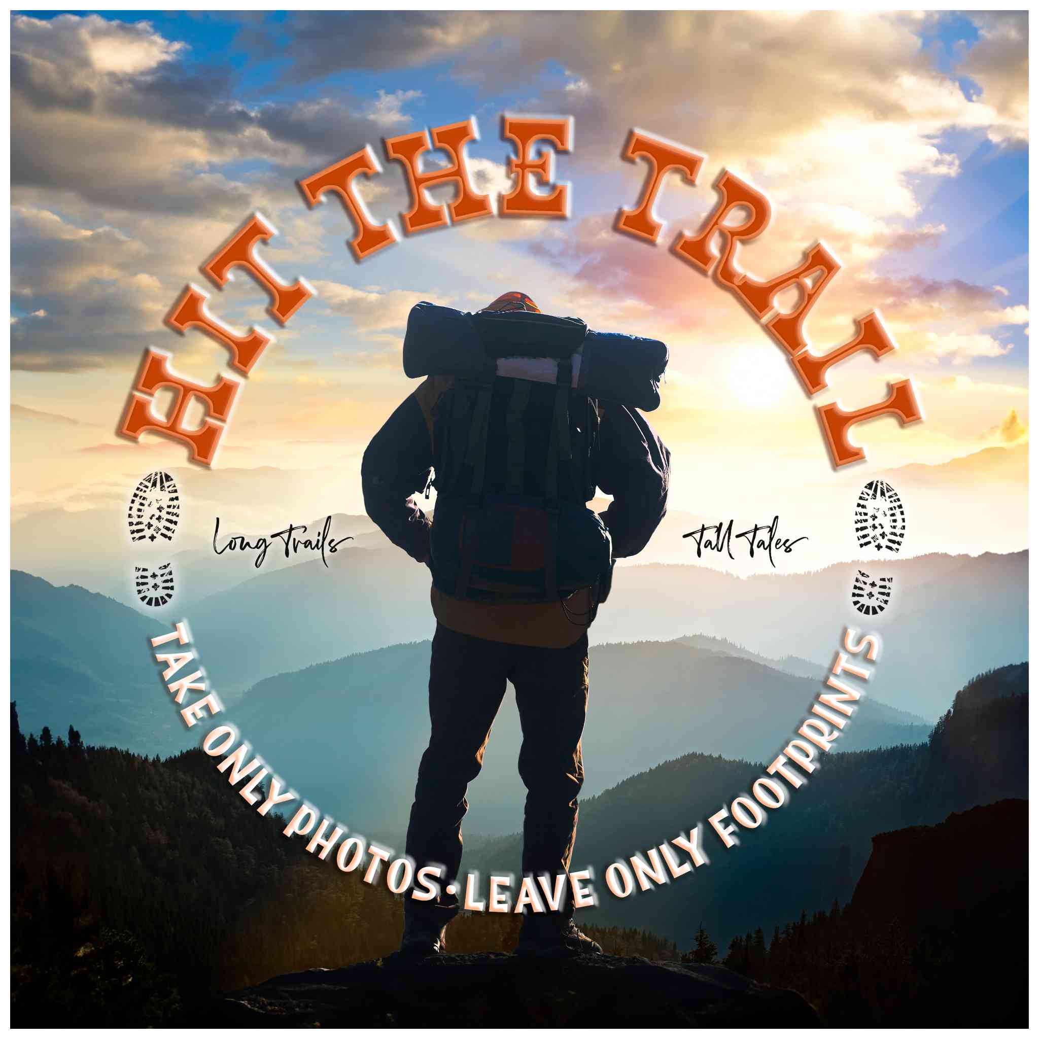 Hiking Wall Decor - Hit the Trail - Canvas Sign
