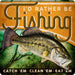 Sunshine Corner's, customizable fish camp sign and bass decor that says, "I'd Rather be at Fishing - Catch 'Em, Clean 'Em, Eat 'Em".