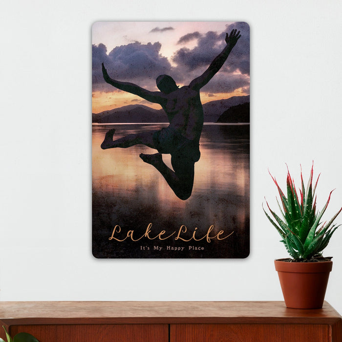 Lakehouse Wall Decor - Lake Life - Leap For Joy - Metal Sign