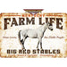 Sunshine Corner's customizable, farm animal decor that says, "Kentucky Farm life Big Red Stables - Horse Lovers are stable people - Family owned and operated - Harrodsburg, KY".