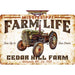 Personalized example of Sunshine Corner's customizable, Tractor decor that says, "Mississippi Farm life Cedar hill Farm - Hernando, Mississippi - Est. 1996 - Sun up to sun down".