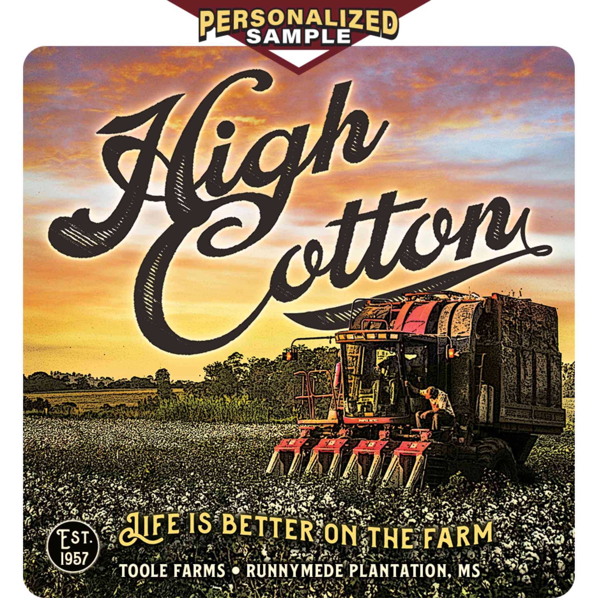 Personalized example of Sunshine Corner's customizable, farm and farm life decor that says, 
