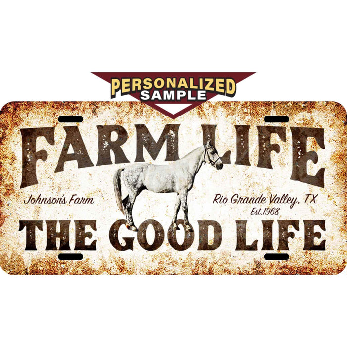 Farm Life - Horse License Plate