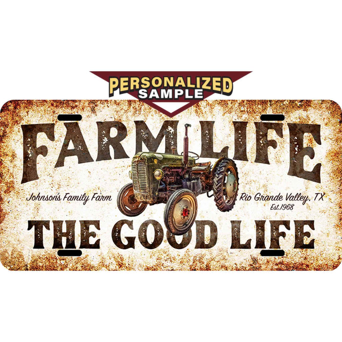 Farm Life - Tractor License Plate