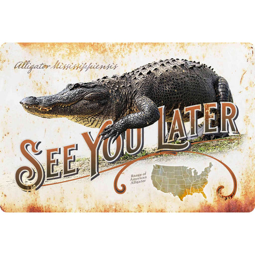 Sunshine Corner's, customizable alligator sign and swamp decor that says, "See You Later".