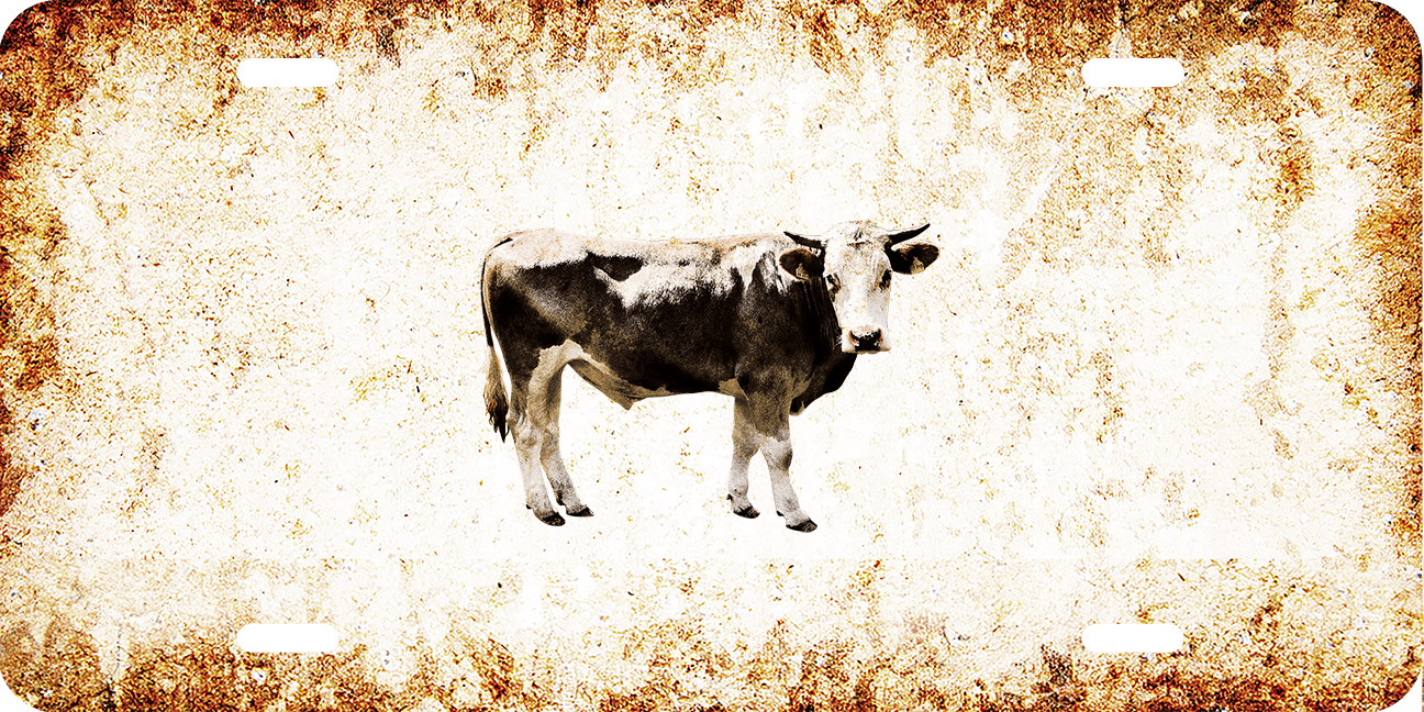 Farm Life - Bull License Plate